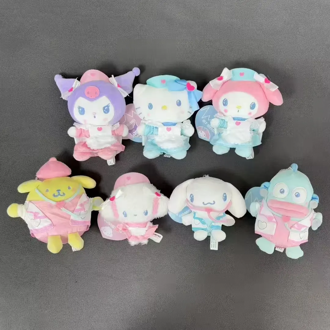Sanrio Nurse Series Plush Toy Cute Kuromi Hello Kitty Plushie Kawaii Melody Bag Pendant Soft Stuff Accessories For BIrthday Gift