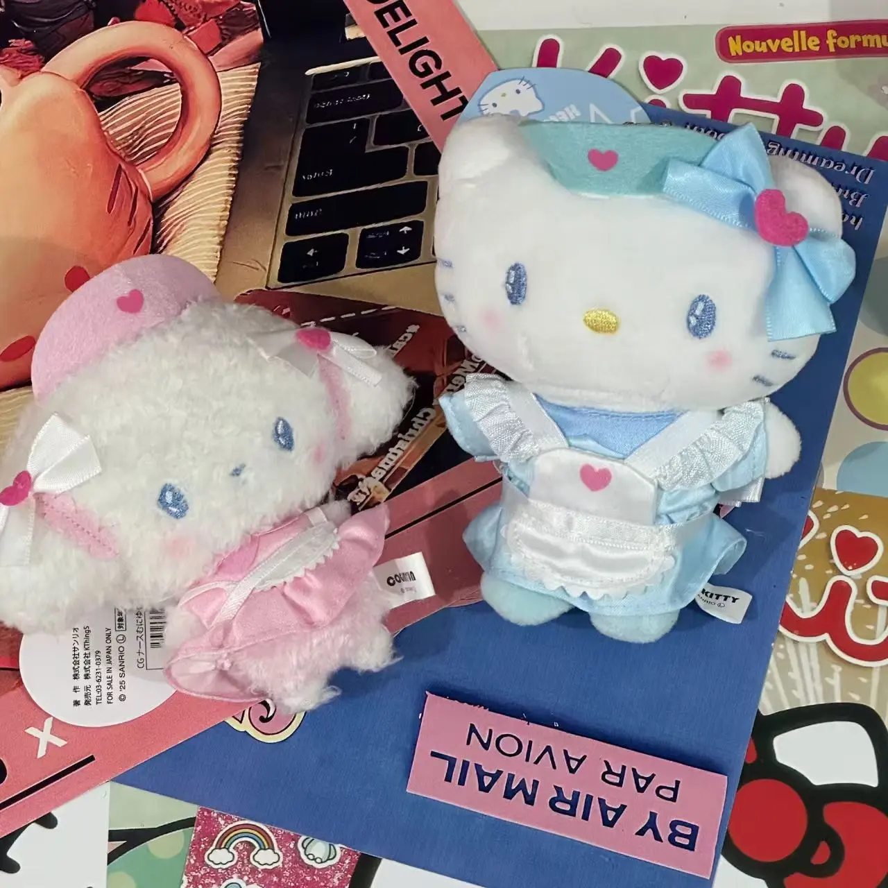 Sanrio Nurse Series Plush Toy Cute Kuromi Hello Kitty Plushie Kawaii Melody Bag Pendant Soft Stuff Accessories For BIrthday Gift