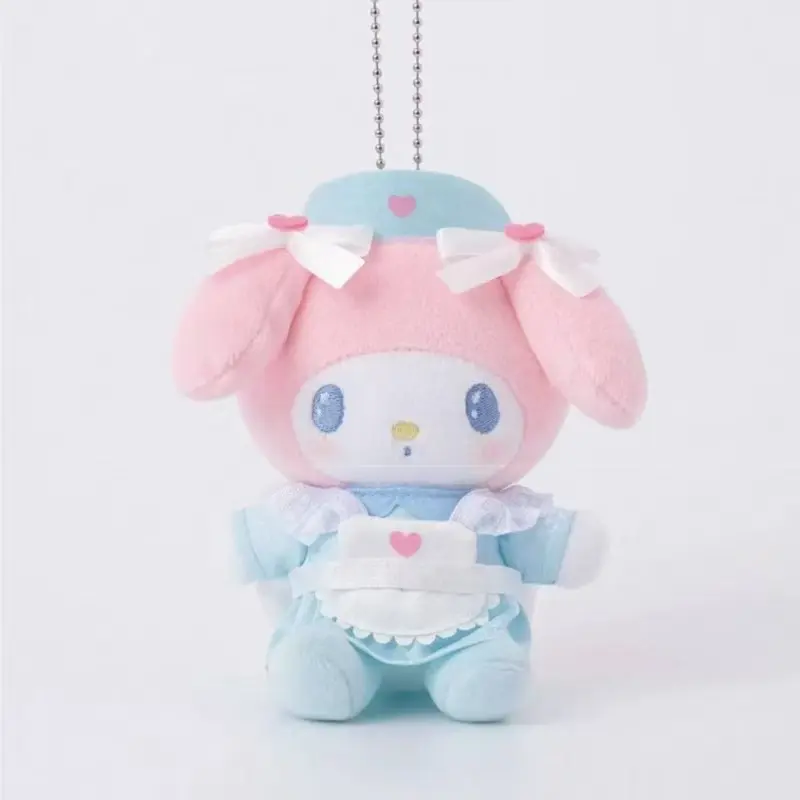 Sanrio Nurse Series Plush Toy Cute Kuromi Hello Kitty Plushie Kawaii Melody Bag Pendant Soft Stuff Accessories For BIrthday Gift