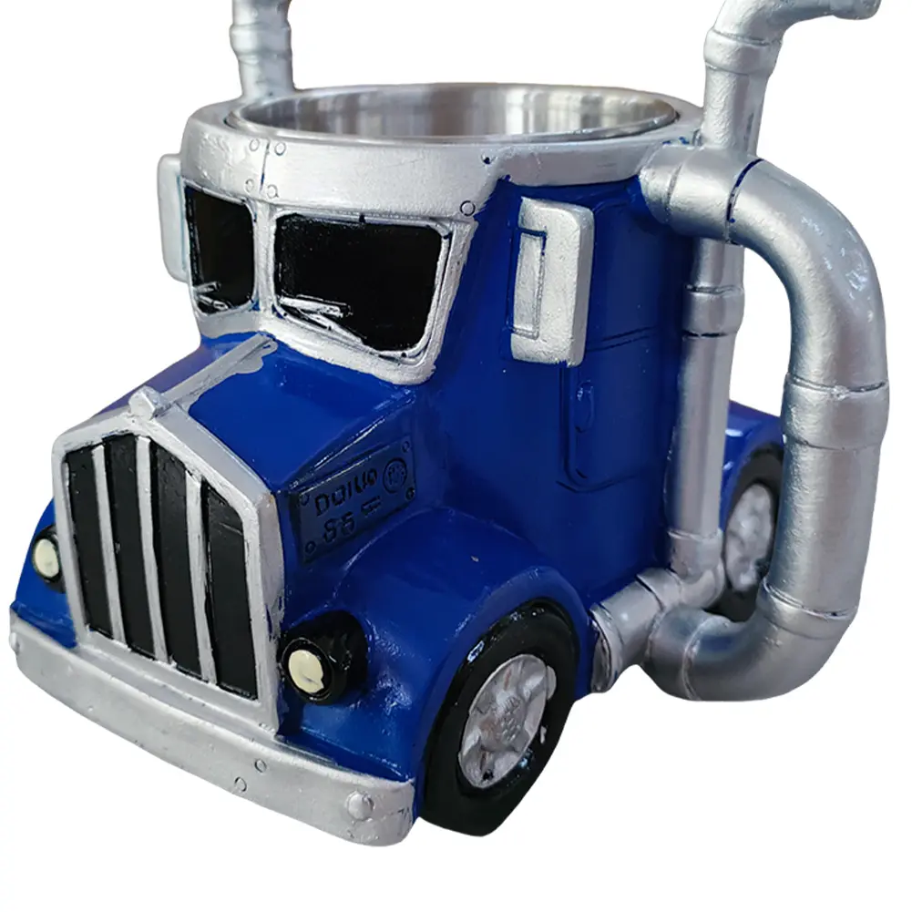 Semi-Truck Coffee Mugs Stainless Steel Handcrafted Truck Coffee Mug Creative Truck Coffee Cup Gifts for Coffee & Truck Lovers
