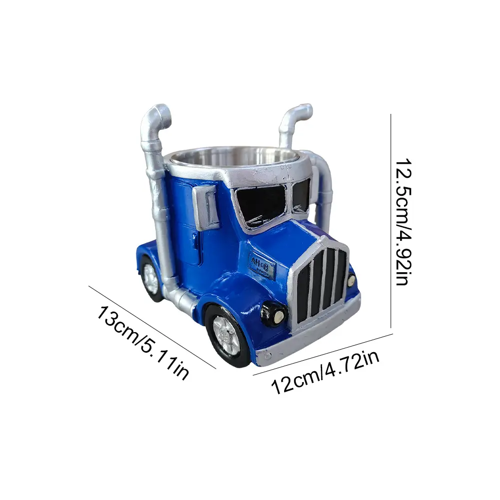 Semi-Truck Coffee Mugs Stainless Steel Handcrafted Truck Coffee Mug Creative Truck Coffee Cup Gifts for Coffee & Truck Lovers