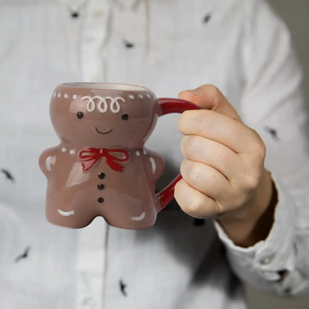 Gingerbread Man Ceramic Mug Christmas Coffee Mugs 350ML Milk Coffee Water Cup Mug Christmas Ceramic Tea Mugs Couples Xmas Gifts