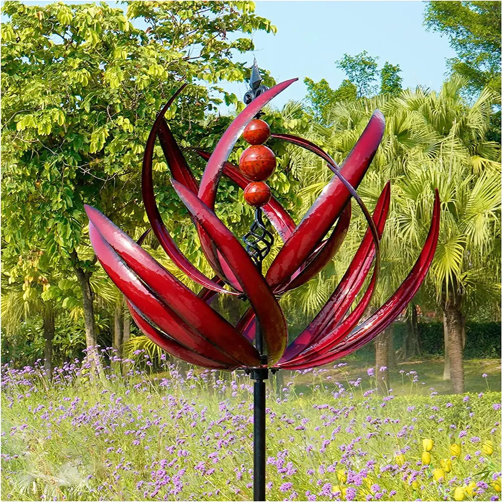 Outdoor Wind Spinner Metal Wind Windmill Wind Sculpture with Stake Wind Sculptures & Spinners for Yard Art Garden Lawn Decor