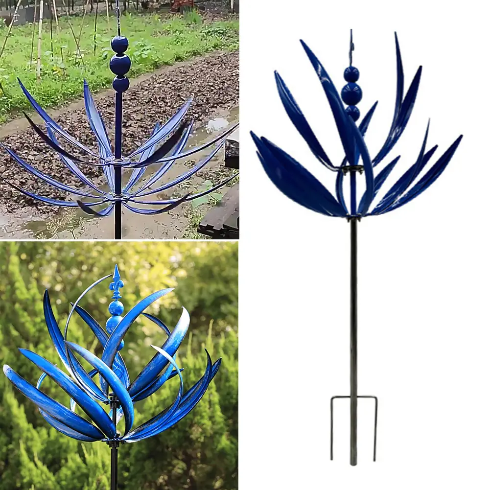Outdoor Wind Spinner Metal Wind Windmill Wind Sculpture with Stake Wind Sculptures & Spinners for Yard Art Garden Lawn Decor