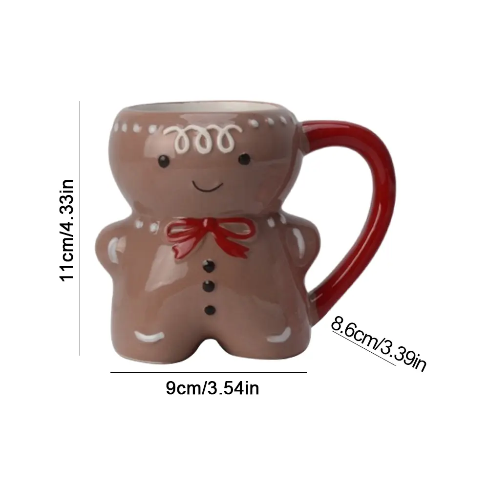 Gingerbread Man Ceramic Mug Christmas Coffee Mugs 350ML Milk Coffee Water Cup Mug Christmas Ceramic Tea Mugs Couples Xmas Gifts