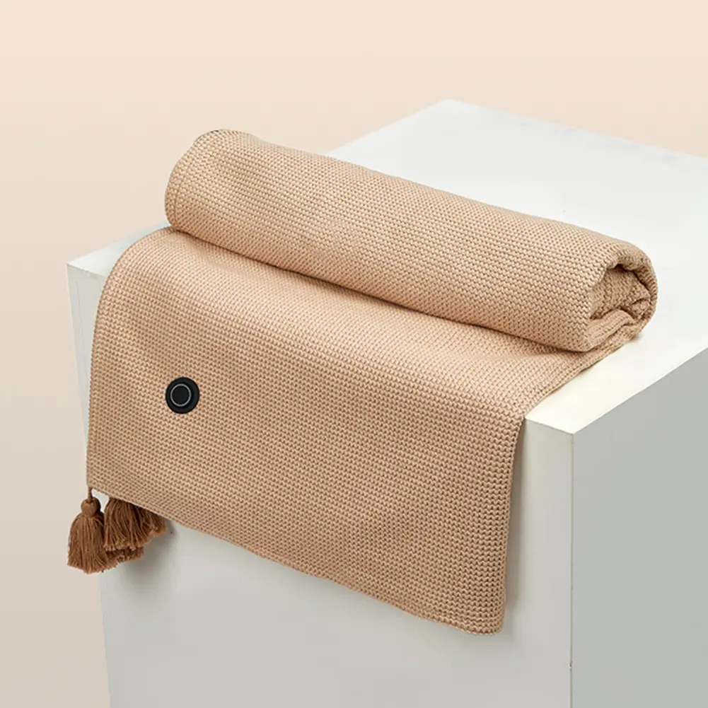 Wearable USB Electric Heated Blanket 3 Heating Levels USB Heated Blanket Shawl with 10000mAh Power Bank for Home Office