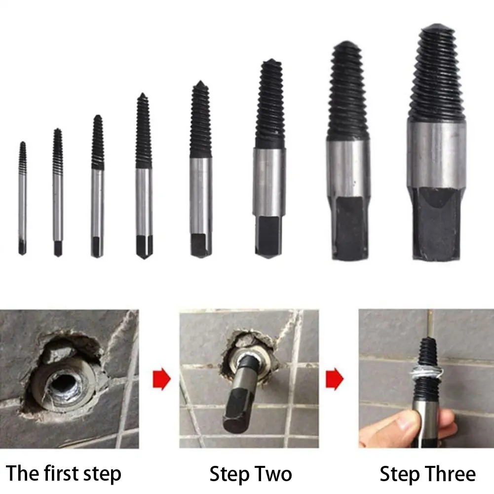 Broken Screw Bolt Extractors Damaged Screw Bolt Remover Damaged Pipes Bolt Removing Tool for Iron Wood Steel
