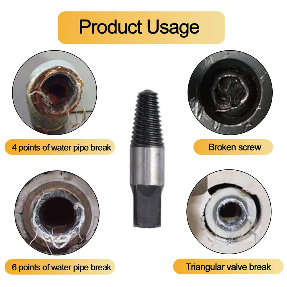 Broken Screw Bolt Extractors Damaged Screw Bolt Remover Damaged Pipes Bolt Removing Tool for Iron Wood Steel