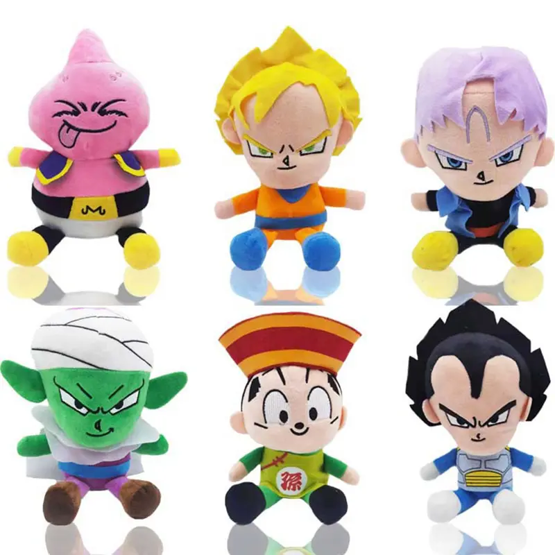 15-25cm Demon Slayer Dragon Ball Cartoon Plush Toy Goku Kamado Nezuko Vegeta Stuffed Pendant keychain Birthday present for child