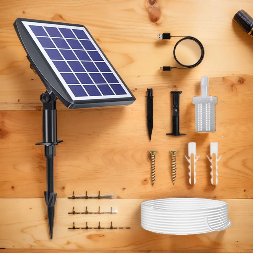 Solar DIY Irrigation Gardening System with Timer Intelligent Automatic Watering Device for Indoor Outdoor Garden