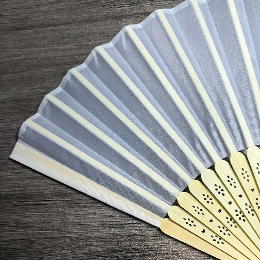 Elegant Silk Hand Fan Multi-Purpose Home Decoration Craft Fan Decorative Blank Folding Fan for Festival Party Dance Props Tool