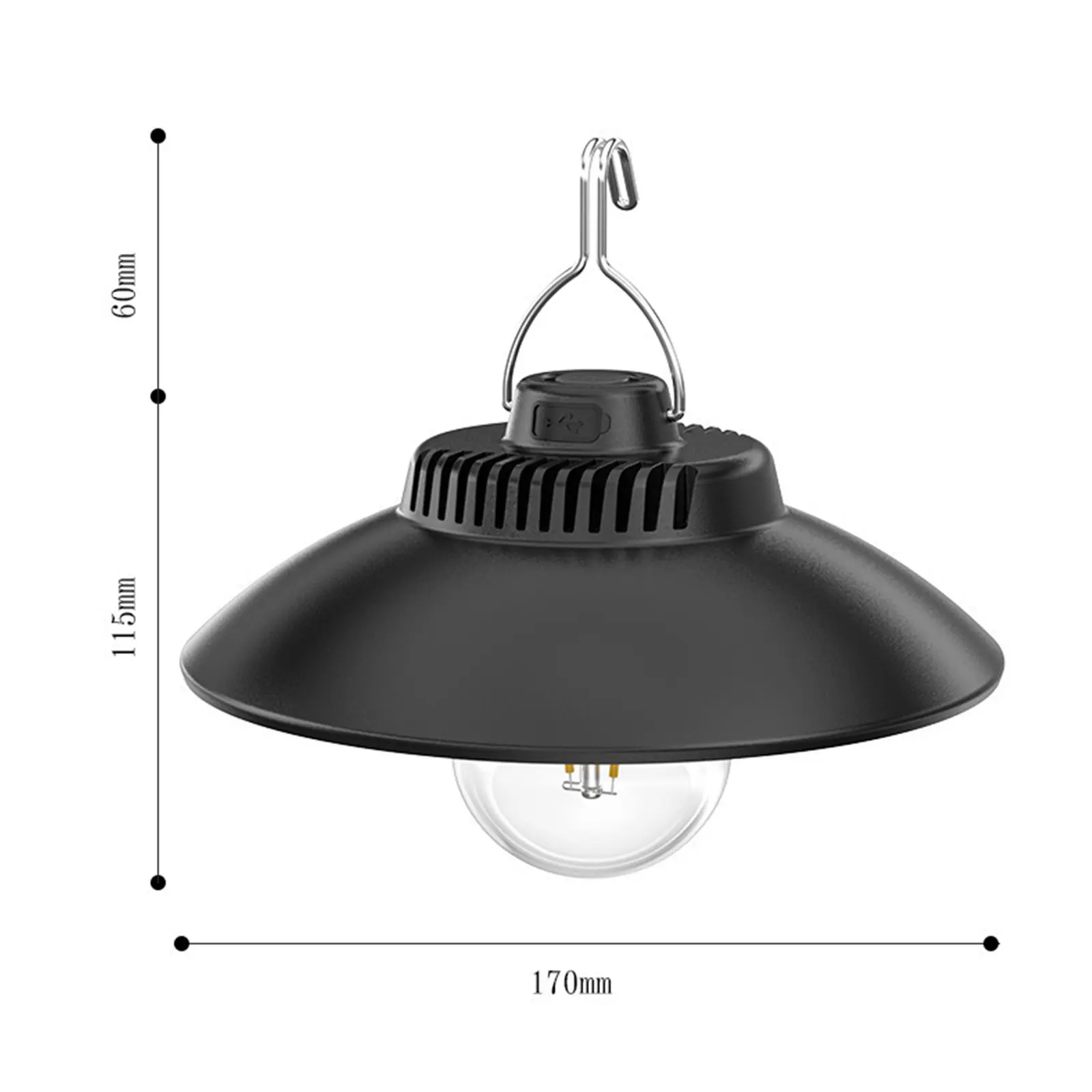 Retro Camping Tent Light USB Rechargeable Portable Hanging Camping Light with Hook IPX4 Waterproof for Outdoor Hiking