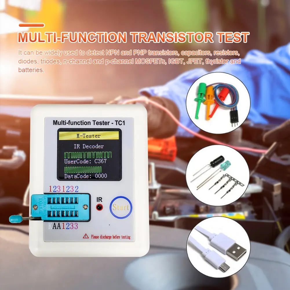 Capacitor Tester Colorful Display Tester Electric Pocketable For Diode Triode