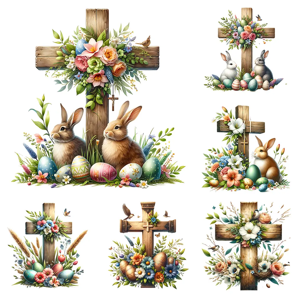 DIY Easter Cross Kit Home Decoration Art Craft Kits 45*45cm 5D DIY Full Square Drill Diamond Painting Creative Decor for Home
