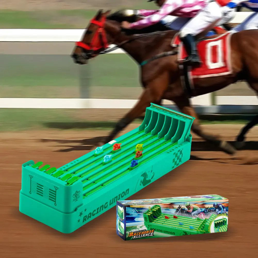 Tabletop Games Set Electronic Horse Race Board Game Battery Powered Horse Racing Machine Set Interactive Family Party Toy