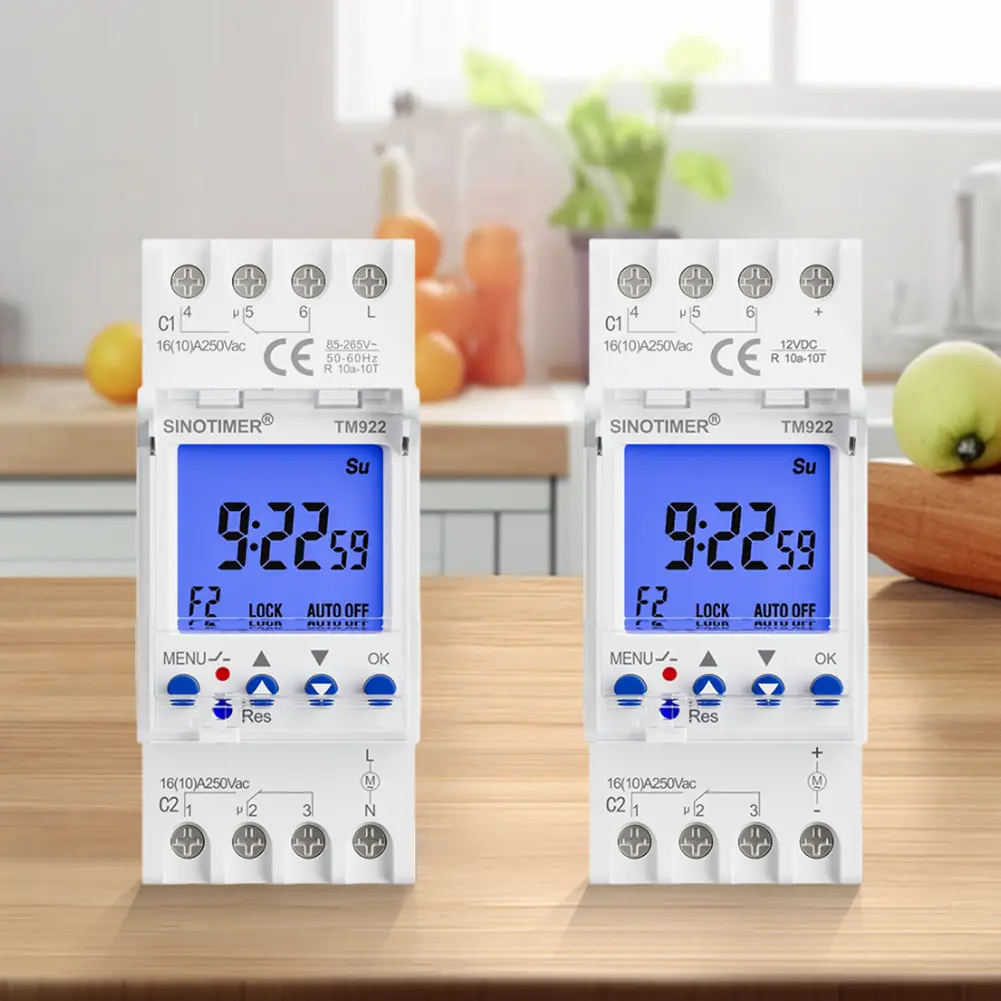 2 Channels Digital Timer Switch with Two Relay Independent Outputs 7 Days Programmable Time Switch Relay Electronic Time Clock