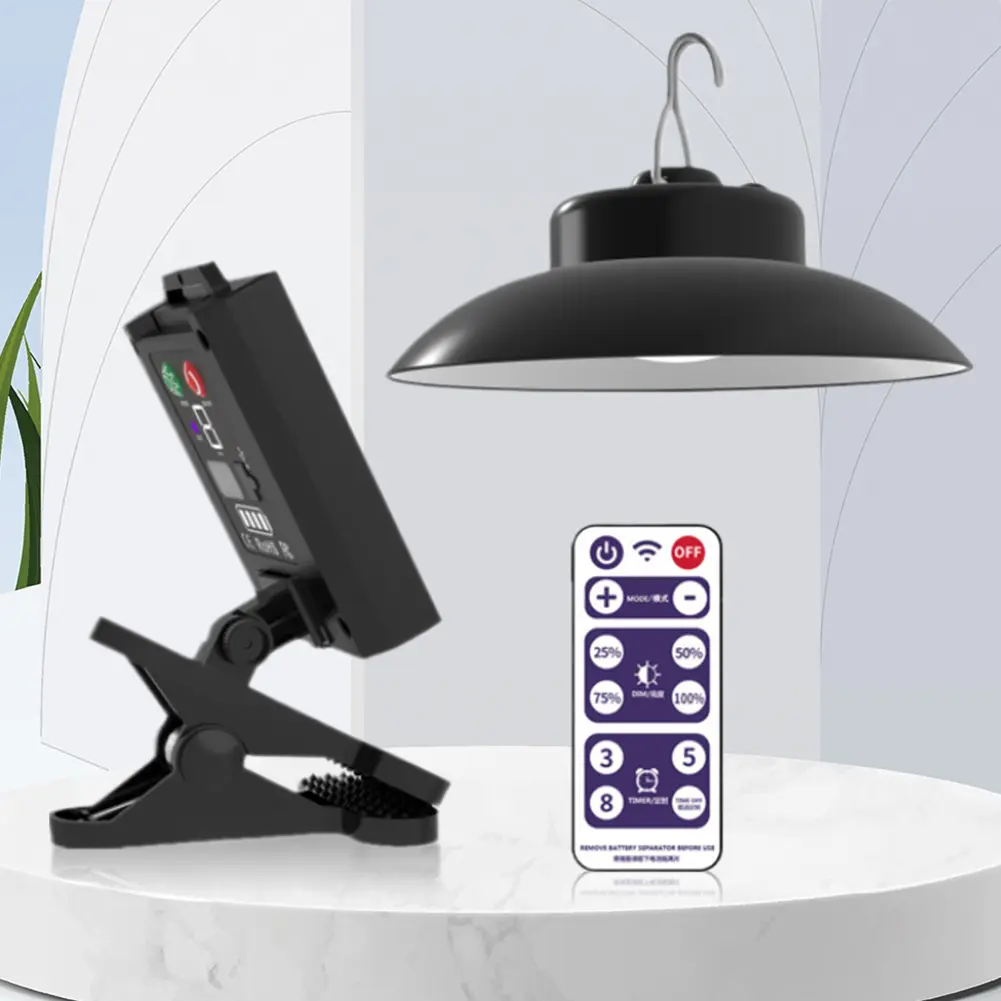 Solar Powered Patio Umbrella Light IP65 Waterproof Clip-On Umbrella Lamp Power Display Umbrella Pole Light for Garden Decoration