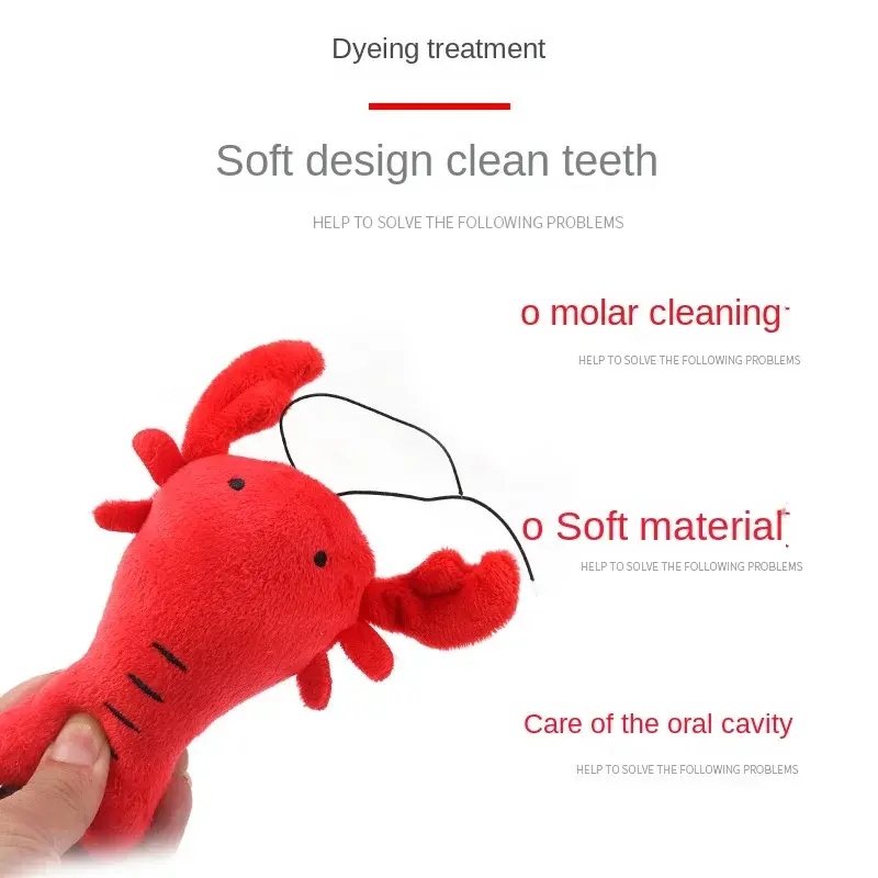 Cute Lobster Puppy Dogs Plush Toys Bite Resistant Pet Chew Toys Pet Cat Products Plush Squeaky Chew Toy Dog Accessories