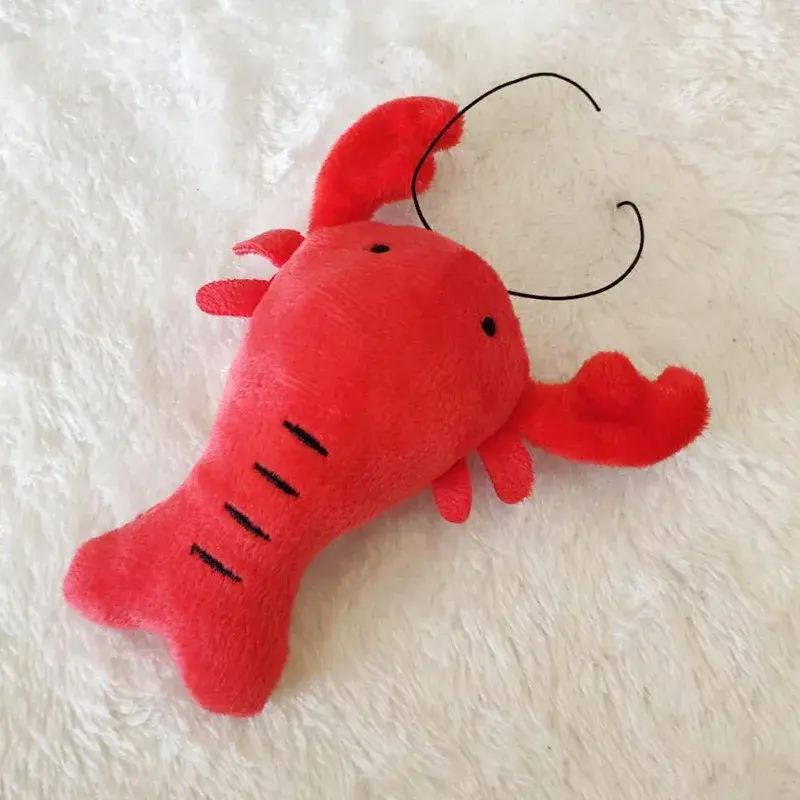 Cute Lobster Puppy Dogs Plush Toys Bite Resistant Pet Chew Toys Pet Cat Products Plush Squeaky Chew Toy Dog Accessories