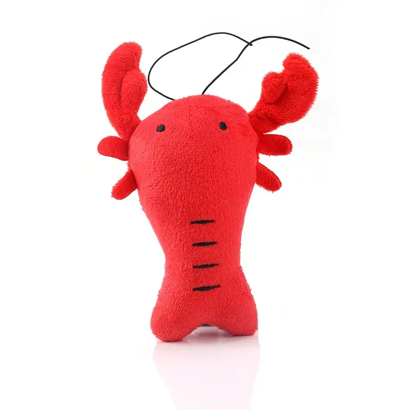 Cute Lobster Puppy Dogs Plush Toys Bite Resistant Pet Chew Toys Pet Cat Products Plush Squeaky Chew Toy Dog Accessories