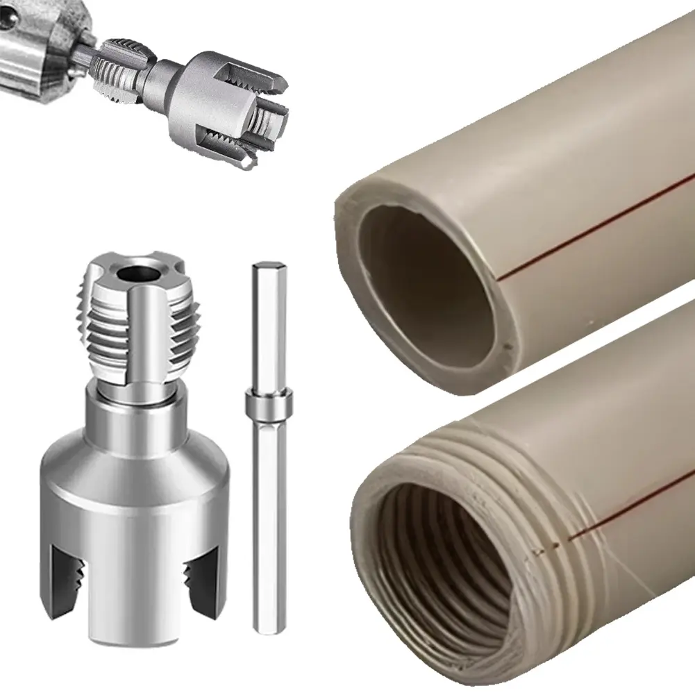 Internal & External Pipe Threading Tool 1/2 & 3/4 in Integrated Thread Cutting Tool Pipe Thread Maker Tool for PPR PVC MPP Pipes