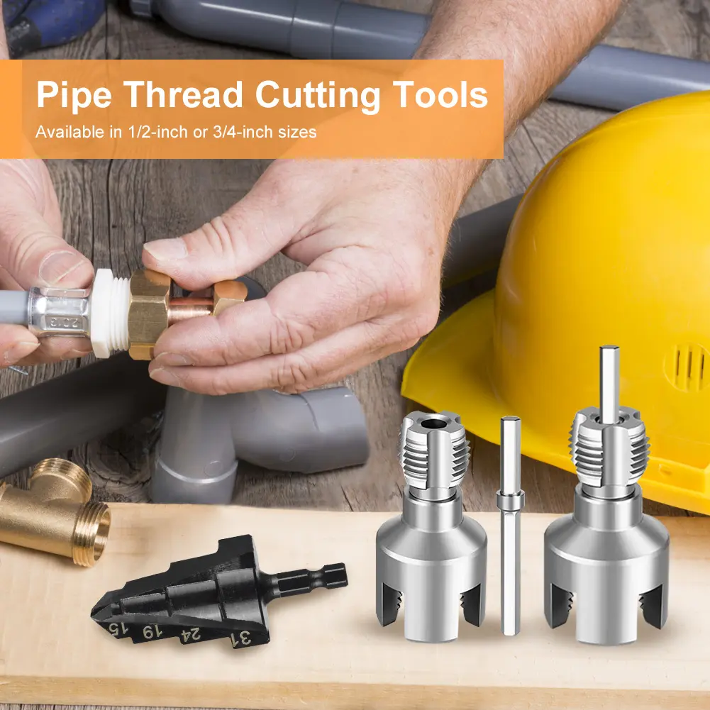 Internal & External Pipe Threading Tool 1/2 & 3/4 in Integrated Thread Cutting Tool Pipe Thread Maker Tool for PPR PVC MPP Pipes