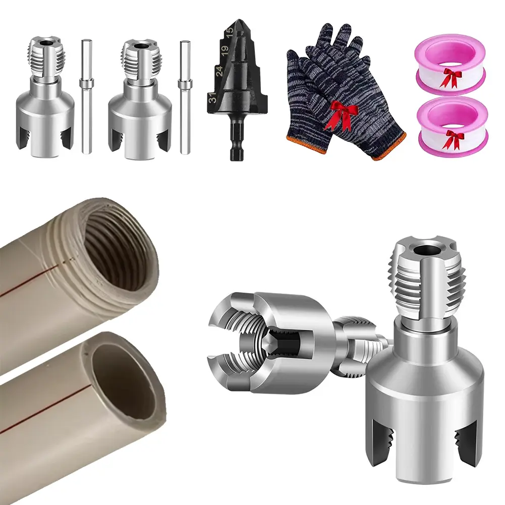 Internal & External Pipe Threading Tool 1/2 & 3/4 in Integrated Thread Cutting Tool Pipe Thread Maker Tool for PPR PVC MPP Pipes