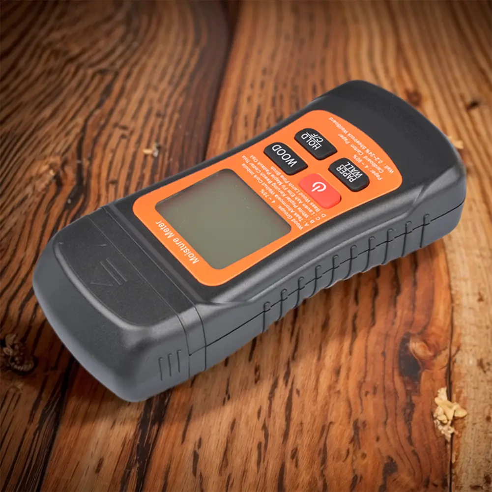 Two Pins Wood Moisture Meter with Temperature Display Digital Paper Humidity Tester Moisture Reader for Lumber Concrete Building