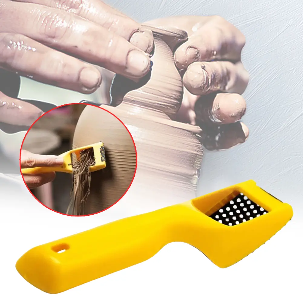 Ceramic File Pottery Tool with Cleaning Brush Clay Tool Hand Rasp Shaver Tool for Pottery Clay Foam Sculpture Artists Tools