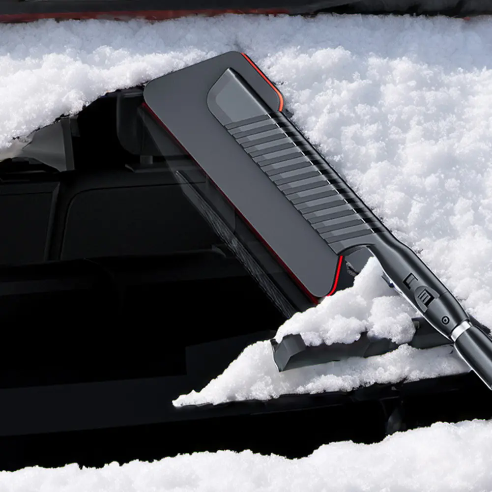 3 In 1 Extendable Ice Scraper with Foam Handle Front Windshield Ice Scraping Defrost Broom Universal for Car Vehicle Snowmobiles