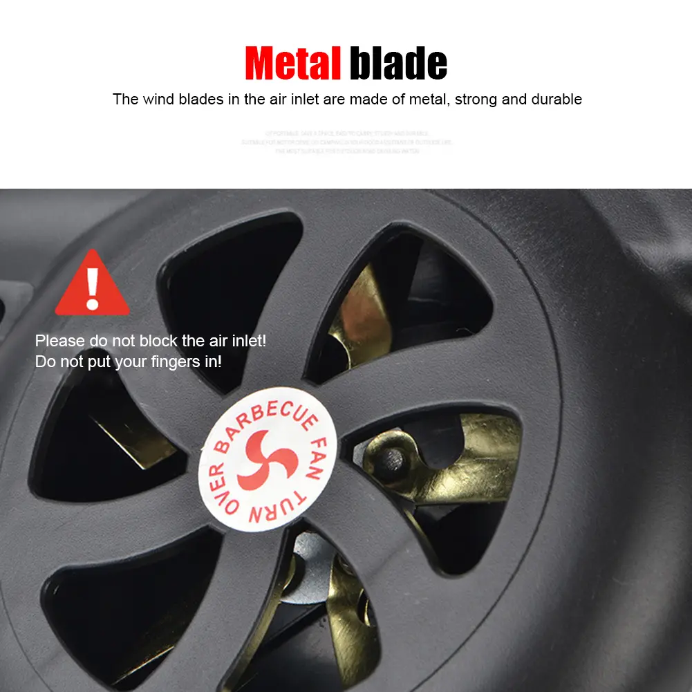 Barbecue Air Blower Handheld BBQ Grill Fire Bellows Manual Air Grill Blower Hand Crank Heat Insulation Kitchen Gadgets Tool