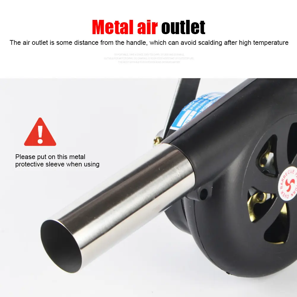 Barbecue Air Blower Handheld BBQ Grill Fire Bellows Manual Air Grill Blower Hand Crank Heat Insulation Kitchen Gadgets Tool