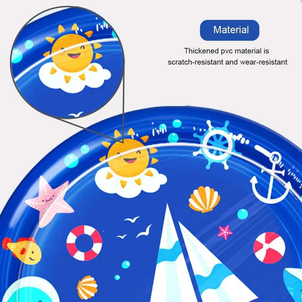 Cat Interactive Sensory Play Mat Cat Water Ice Cushion Inflatable Water Bed Playmat with Air Pump for Indoor Cat Kitten 65/100CM
