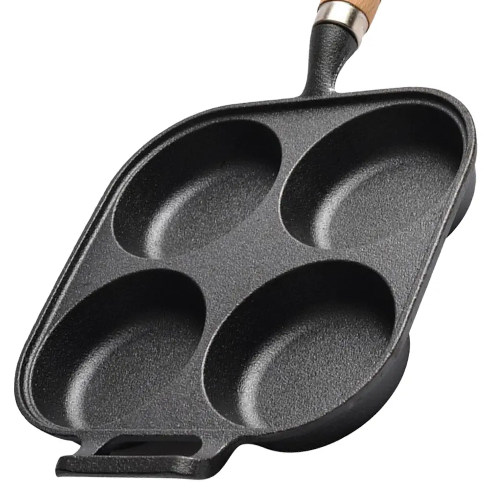 4 Hole Egg Pancake Steak Pan Heart-Shaped Non-Stick Breakfast Grill Cooking Pot Egg Frying Pan Pancake Pan Egg Burger Ham Pan