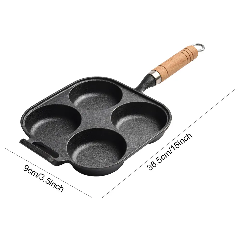 4 Hole Egg Pancake Steak Pan Heart-Shaped Non-Stick Breakfast Grill Cooking Pot Egg Frying Pan Pancake Pan Egg Burger Ham Pan