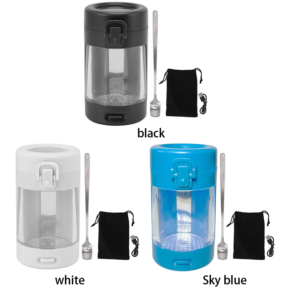LED Portable Glass Glowjar & Magnifying Lid Tobacco Glass Seal Storage Bottle for Tobacco Herbs Spices Coffee Tea & More