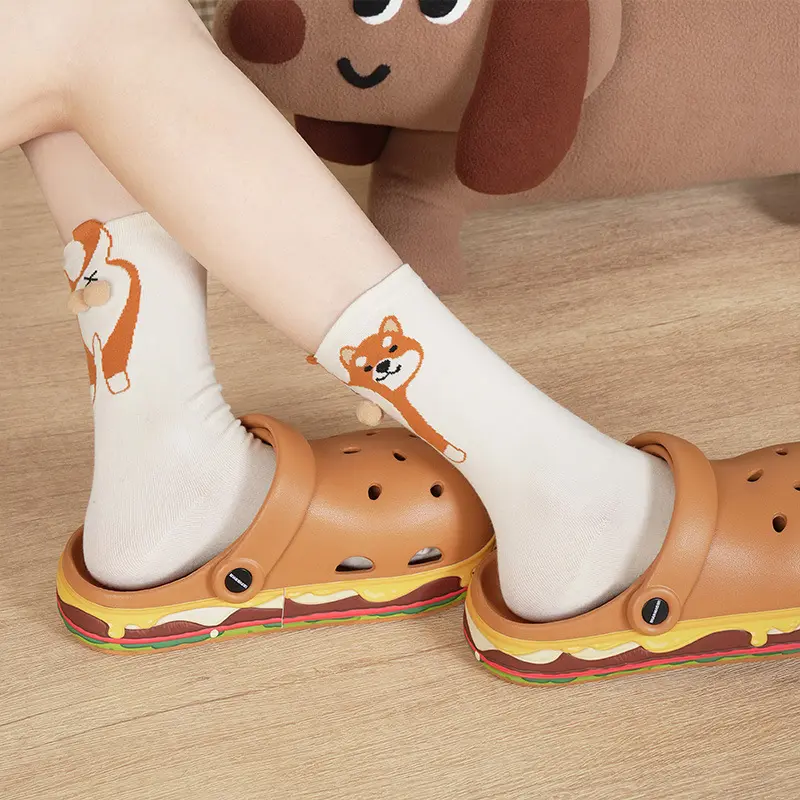 Cute Dog Socks with Balls Funny Soft Cotton Socks Breathable Middle Tube Socks Novelty Gifts for Women Girl Dog Lovers 2025 New