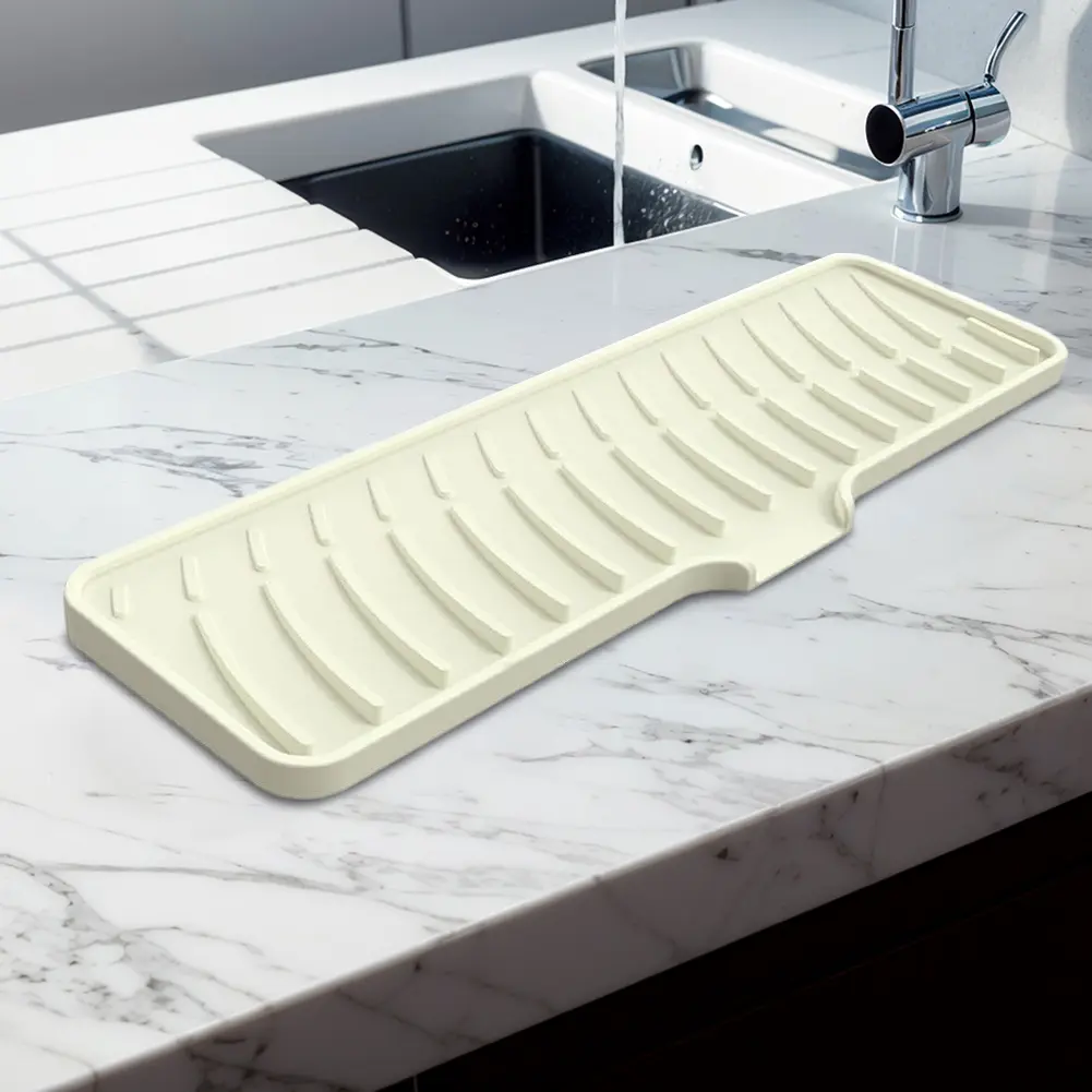 Silicone Faucet Mat for Kitchen Sink Silicone Drip Mat Non-Slip Drainage Mat Drip Protection Pads Kitchen Sink Splash Guard