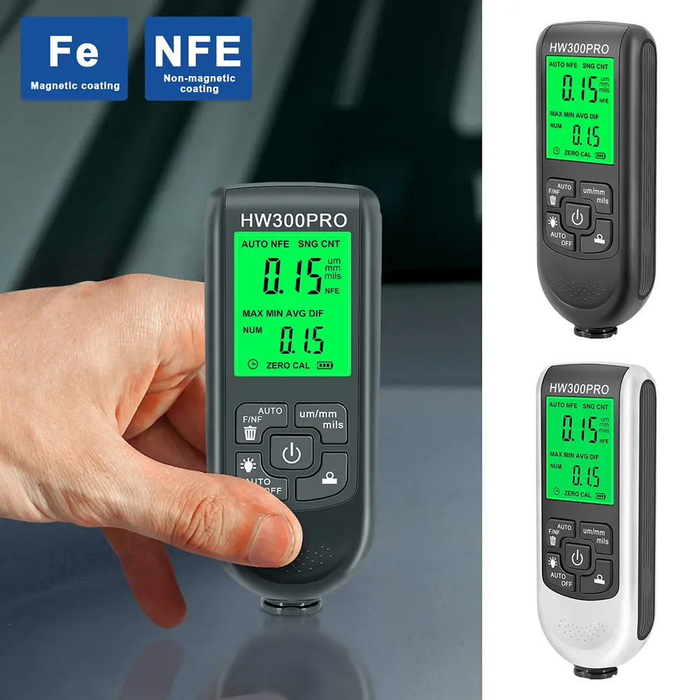 0-2000um Coating Thickness Gauge Digital Display Car Paint Thickness Tester Manual Paint Tools for Automobile for Fe/nfe