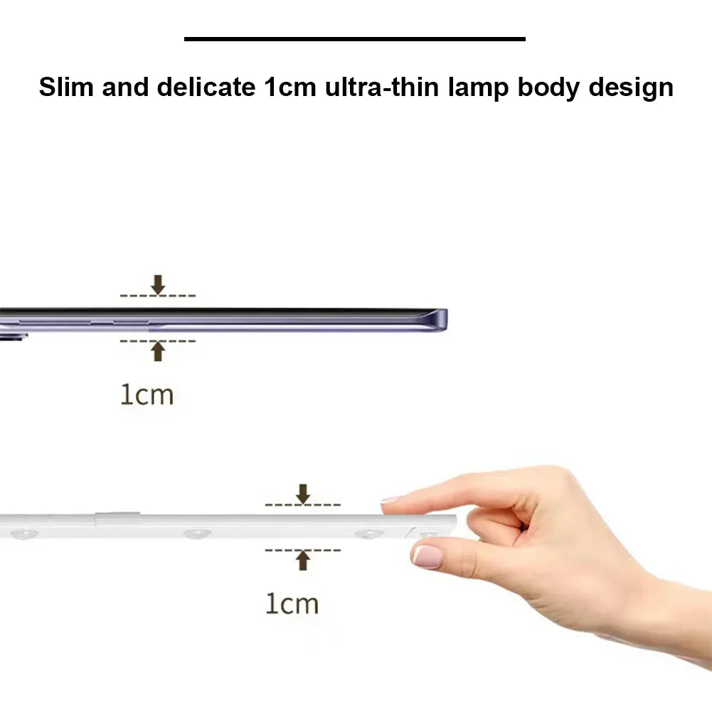 Under Cabinet Light LED Motion Sensor Light 3 Color Dimmable Rechargeable Closet Light Dimming Hill Light for Stairway Corridor