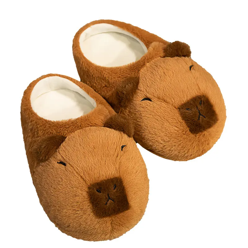 Women Cute Capybara Slippers Anti-Skid Capybara Animal Slippers Soft Cartoon Capybara Slippers Comfortable Indoor Home Slippers