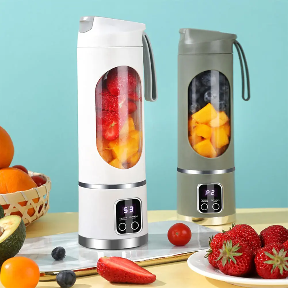 450ml Portable Juicer Mini Electric Juicer USB Rechargeable Juice Extractor 1500mAh with 8 Blades for Home Office Travel