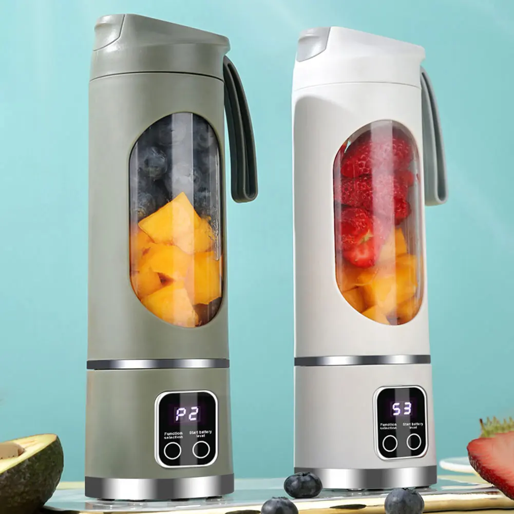 450ml Portable Juicer Mini Electric Juicer USB Rechargeable Juice Extractor 1500mAh with 8 Blades for Home Office Travel