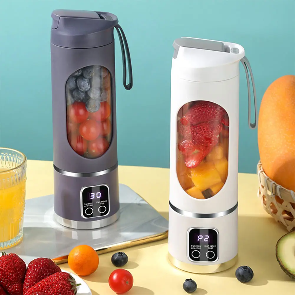 450ml Portable Juicer Mini Electric Juicer USB Rechargeable Juice Extractor 1500mAh with 8 Blades for Home Office Travel