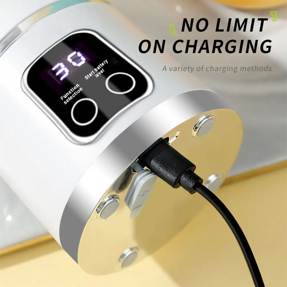 450ml Portable Juicer Mini Electric Juicer USB Rechargeable Juice Extractor 1500mAh with 8 Blades for Home Office Travel