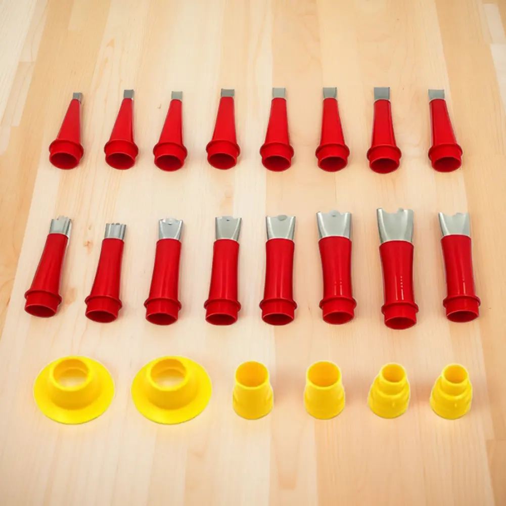 22PCS Stainless Steel Caulk Nozzle Applicator with Rubber Base Caulking Finisher Caulking Nozzle for Kitchen Bathroom Sink Joint