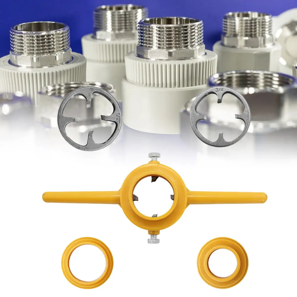 6pcs NPT Thread Tap Die Set PVC/NPT Thread Maker Tools 1/2 3/4 1 Inch 60° Taper Pipe Threader for Pumps Pipes Tap Die