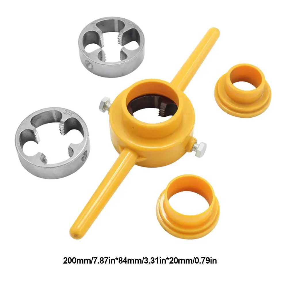 6pcs NPT Thread Tap Die Set PVC/NPT Thread Maker Tools 1/2 3/4 1 Inch 60° Taper Pipe Threader for Pumps Pipes Tap Die