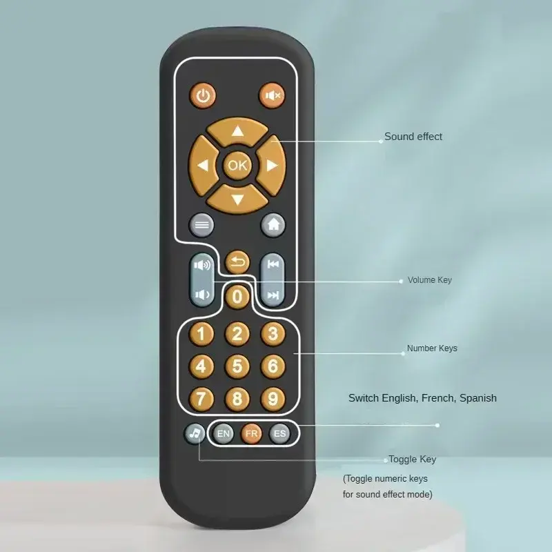 Infant Simulation TV Remote Control Toys with Music and Light Musical Baby Toy Sensory Remote Kids Baby Toys for 1 2 3 Years Old