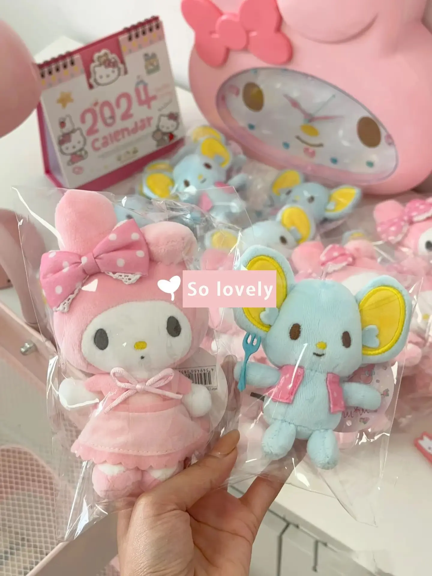 Cute Sanrio Frando Plush Pendant Anime Figure My Melody Friend Dolls Toys Girls Bag Accessories Keychain Children Gifts